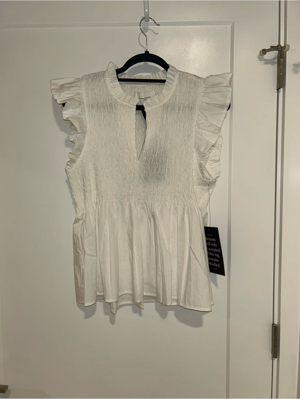 Tuckernuck White Flutter Sleeve Smocked Irma Top